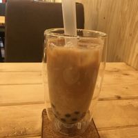 Soy milk bubble tea at Tsumugu Cafe in Tokyo