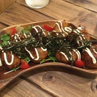 Takoyaki balls at Tsumugu Cafe in Tokyo
