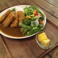 Amazing curry with soy cutlet at Tsumugu Cafe in Tokyo