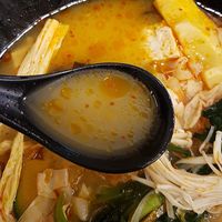 Malatang: close-up of vegan broth at Sonogong Maratang 손오공 마라탕 - Seogyo in Seoul