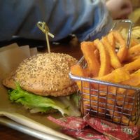 Chicken sandwich at Vegan Avenue in San Antonio