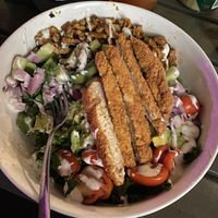 Power Cobb Salad w/ fried Chick’n at Vegan Avenue in San Antonio
