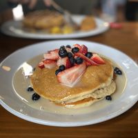 Tres leches pancakes   at Vegan Avenue in San Antonio