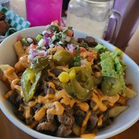 Carne asada loaded fries at Vegan Avenue in San Antonio