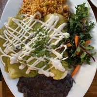 Enchiladas verde  at Vegan Avenue in San Antonio