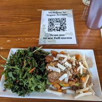 Avocado toast with added tempeh bacon (skip this dish) at Vegan Avenue in San Antonio