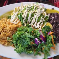 Enchiladas at Vegan Avenue in San Antonio
