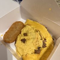 Steak omelette to-goo  at Vegan Avenue in San Antonio