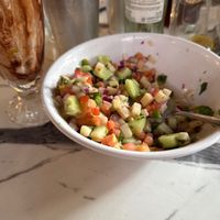 Ceviche and drank shake  at Vegan Avenue in San Antonio