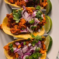 Tacos al pastor (soy curls were seasoned perfectly) at Vegan Avenue in San Antonio