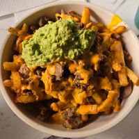 Carne asada fries (soooooo good) at Vegan Avenue in San Antonio
