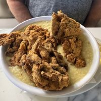 Shroom and grits- those mushrooms were done perfectly !  at Vegan Avenue in San Antonio