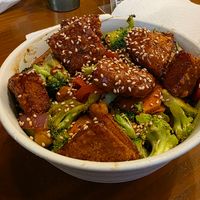 Orange Tofu Bowl at Vegan Avenue in San Antonio