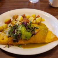 Just Egg Garden Veggie Omlet with Cheese! at Vegan Avenue in San Antonio