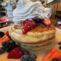 Tres leches pancakes at Vegan Avenue in San Antonio