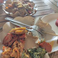 Buffet style lunch - 50k each at Maharani Vegetarian Tohpati in Denpasar