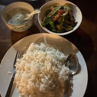 Myanmar food with veg at Ya Ti Organic Food & Garden in Mandalay