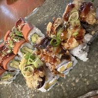 Avo kaluna and vegan South Pacific.   at Blue Sushi Sake Grill in Des Moines