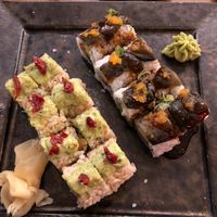 Green Goddess and Eden rolls. Taste incredible and very filling.  at Blue Sushi Sake Grill in Des Moines