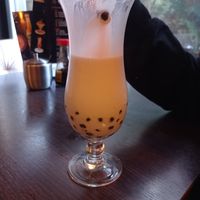 Tarot coconut milk bubble tea at Full Moon Garden in Amsterdam