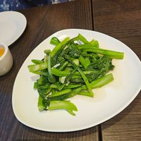 Choy sum with garlic at Full Moon Garden in Amsterdam