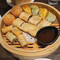 Vegan dim sum platter at Full Moon Garden in Amsterdam