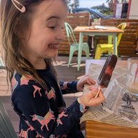 One happy ice cream eater at Mundo Vegan - Vegan World in Funchal