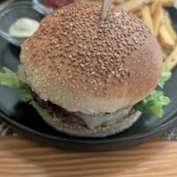Mushroom burger at Mundo Vegan - Vegan World in Funchal