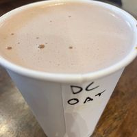 Drinking chocolate with oatmilk  at indi chocolate in Seattle