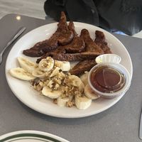 french toast also with bananas & walnuts   at The Manatee Cafe in St Augustine