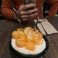 honey melon with shaved ice and vegan cream  at Miss Miu - Europaallee in Zurich