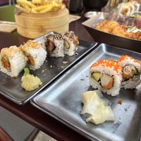 Vegan california rolls, oyster mushroom and vegan shrimp rolls  at Miss Miu - Europaallee in Zurich