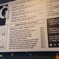 Menu at Deig Bakery in Reykjavik