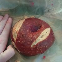 Pretzel bread, PB&J filling at Deig Bakery in Reykjavik
