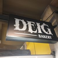 Company logo at Deig Bakery in Reykjavik