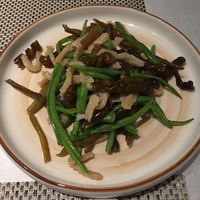 Sautéed konjac, lentil pods, velvet antlers (sea veggie) at Yong Fu Shan in Tianjin