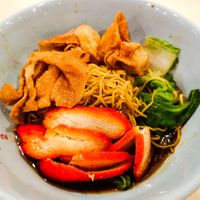 Wan ton noodles at e Veg 益素食 - NorthPoint           in North Singapore