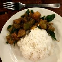 curry leaves and pumpkin  at Leaf Vegetarian in Kuantan