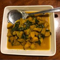 Curry leaves and pumpkin  at Leaf Vegetarian in Kuantan