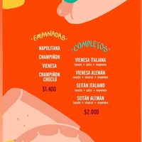 Carta: Empanadas y completos at Club Vegan in Concepcion