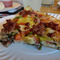 The Mayor vegan pizza (without mushrooms & jalapenos) at Lopiez in Davenport