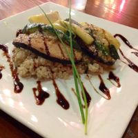 Vegan Salmon with Rice on Green Peas' winter menu at Green Peas in Culver City