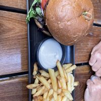 Vegan burger  at The Woods in Brisbane