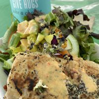 Vege roll and salad   at Yummify in Byron Bay