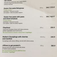 Menu at Krapiva in Perm