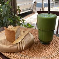 Peanut Butter Cheesecake and Green Smoothie at The Cookiss in Da Nang