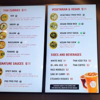 Vegan options on the left side. at Thai Chili 2go in Phoenix