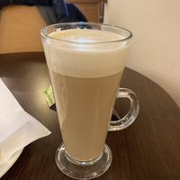 Lavender latte with soy milk  at California Coffee Company in Budapest