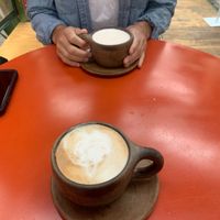 Chai latte and dirty chai at Vegamo Deli in Mexico City