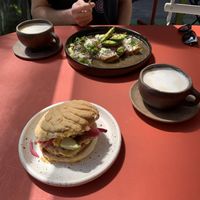 Concha breakfast sándwich was delicious!!!   at Vegamo Deli in Mexico City